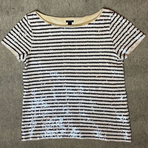 Vintage J. Crew Striped Sequin Top | XS - Picture 1 of 10